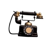 FUOYLOO Vintage Rotary Telephone Model Ornament with Corded Line, Old-Fashioned Retro Phone Prop for Home and Office Desk Decoration, Nostalgic Antique Style Desktop Accent Color