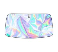 FUOYLOO Windshield Sunshade for Front Windshield Car, Reflective Polyester Material with Eye-catching Design, Blocks Intense Sunlight and Reduces UV Damage, for Hot Weather Use