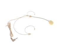 FUOYLOO Wired Headworn Microphone Headset with 3.5mm Plug for Teachers and Tour Guides, Beige Colour, Metal and Rubber Construction, Secure Fit and Enhanced Comfort for Live Events