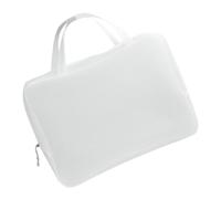 FUOYLOO Women’S Mesh Cosmetic Toiletries Bag Waterproof EVA with Zipper for Travel and Daily Use White Small Size