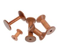 FUOYLOO Wood Yarn Holder Spools Set 5Pcs Sturdy Wooden Bobbins for Crochet Thread Storage and Home Weaving Organizer
