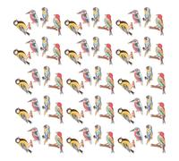 FUOYLOO Wooden Buttons 100Pcs Bird Shapes 35-40Mm Mixed Colors for DIY Crafting and Scrapbooking