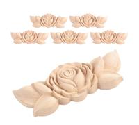 FUOYLOO Wooden Decorative Corner Trim 9X3.5Cm Solid Unpainted Wood 6Pcs Set for Kitchen Cabinets and Cabinet Door Ornament