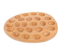 FUOYLOO Wooden Deviled Egg Platter Tray Large Capacity Brown Storage Versatile Design Appetizer Plate for Dining and Entertaining