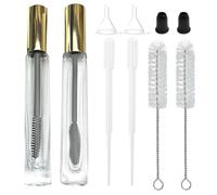 fupah Empty Mascara Tube and Wand Glass, Lip Gloss Tube, Refillable Makeup Containers (A+B), 10ml, Glass, Crystal Clear Vision, Travel-Ready Elegance