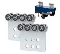 Fuperoo 8 Wheel Trolley Assembly Rollers.Eight Bearing Trolley Assembly.The top of The Trolley has Room for Set Screws, Allowing The use of a 1-5/8" high Strut Channel or Higher Strut Channel.