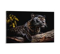 FUPMTKLT Black Panther Gold Panther Animal Wildlife Modern Canvas Poster Wall Art Decor Print Picture Paintings for Living Room Bedroom Decoration 20x30inch(50x75cm)