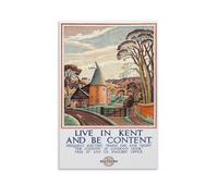 FUPMTKLT British Railways Live in Kent Vintage Countryside Canvas Poster Bedroom Decor Landscape Office Room Decor Gift 12x18inch(30x45cm)