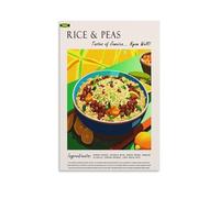 FUPMTKLT Jamaican Rice And Peas Food Poster Retro Restaurant Poster Caribbean Cuisine Kitchen Dining Room Poster Canvas Poster Bedroom Decor Landscape Office Room Decor Gift 16x24inch(40x60cm)