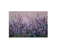 FUPMTKLT Lavender Painting Flower Landscape Poster Canvas Poster Bedroom Decor Landscape Office Room Decor Gift 24x36inch(60x90cm)