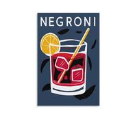 FUPMTKLT Negroni Cocktail Poster Bar Pub Decor Poster 1 Canvas Poster Wall Art Decor Print Picture Paintings for Living Room Bedroom Decoration 12x18inch(30x45cm)