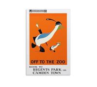 FUPMTKLT Off to The Zoo London Underground Vintage Bird Animal Canvas Poster Wall Art Decor Print Picture Paintings for Living Room Bedroom Decoration 08x12inch(20x30cm)