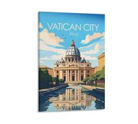 FUPMTKLT Vatican City Traditional Poster Italy Travel Poster Home Decor Rome Gift Poster Canvas Poster Bedroom Decor Landscape Office Room Decor Gift 24x36inch(60x90cm)