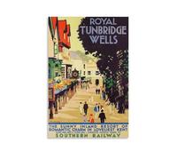 FUPMTKLT Vintage British Railways Royal Tunbridge Wells Kent Travel Streetscape Canvas Poster Wall Art Decor Print Picture Paintings for Living Room Bedroom Decoration 12x18inch(30x45cm)