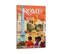 FUPMTKLT Vintage Rome Travel Ancient Roman Forum City of Italy Mediterranean European Canvas Poster Bedroom Decor Landscape Office Room Decor Gift 12x18inch(30x45cm)