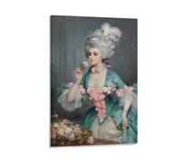 FUPMTKLT Woman Portrait Poster Vintage Wall Art Lady With Roses Regency Wall Art Vintage Woman Art Poster Canvas Poster Bedroom Decor Landscape Office Room Decor Gift 16x24inch(40x60cm)