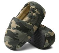FUPPIA Boys Slippers Non-Slip Kids Slippers Indoor Outdoor Elastic Closed Heel House Shoes for Toddler Little/Big Kids 8-9