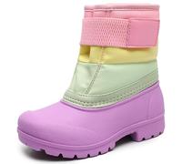 FUPPIA Toddler Snow Boots Boys Girls Waterproof Velvet Liner Warm Boot Non-Slip Elastic Band Shoes Kids Winter Boots Pink Size 6