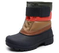 FUPPIA Toddler Snow Boots Boys Girls Waterproof Velvet Liner Warm Boot Non-Slip Elastic Band Shoes Kids Winter Boots Black Size 11