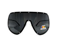 FUPRECIOUS Oversized Polarized Shield Sunglasses Mirrored Lens For Women Men (black)