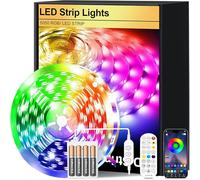 FUPT LED Strip Lights, 3m Battery Powered with App & Remote, 90 Flexible 5050 RGB Colour Changing Lights for Bedroom, TV, Gaming Room, Music Sync, Christmas, Halloween Decorations