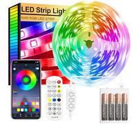FUPT Led Strip Lights,5m Led Light Strips Battery Powered with App&Remote, Flexible 5050 RGB Colour Changing Led Lights for Bedroom,TV,Gaming Room Music Sync,Christmas,Halloween Decorations