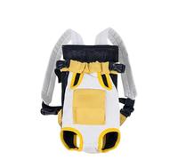FUPWYKWH Dog Backpack Carrier Pet Bag Dog Bag Portable Travel Backpack Outing Cat Mesh Chest Four-Legged Backpack-Yellow-M