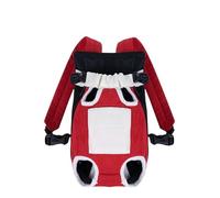 FUPWYKWH Dog Backpack Carrier Pet Bag Dog Bag Portable Travel Backpack Outing Cat Mesh Chest Four-Legged Backpack-Red-L