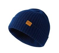 FUQILA 100% Merino Wool Cuff Beanie Hat, Unisex Warm Winter Caps Soft, Breathable & Cozy Stretchy Knitted Cuffed Cap, Royal Blue, One size