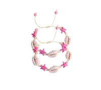 Fuqimanman2020 1-3 Pcs Boho Turtle Starfish Shell Beach Ankle Bracelets Necklace Jewelry Set Adjustable Shell Bracelets Beach Party Jewelry for Women, S, Zinc, No Gemstone