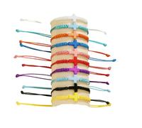 Fuqimanman2020 10Pcs Colorful Cross Braided Woven Bracelets Adjustable Handmade Cross Charm Rope Bracelets Religious Christian Jewelry Gift, Adjustable, Acrylic, no gemstone