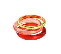 Fuqimanman2020 3Pcs Exaggerated Irregular Acrylic Gold Chunky Bangle Bracelets Set Geometric Cuff Wide Wristband Bracelet Fashions Thick Acetate Statement Jewelry Set, S, Zinc, no gemstone