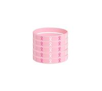 Fuqimanman2020 5 PCS Breast Cancer Awareness Silicone Bracelets Set for Women Pink Ribbon Wristbands Hope Faith Strength Courage Cancer Survive Comfort Inspiring Accessories Gifts Party Supplies, S