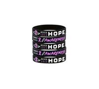 Fuqimanman2020 5 PCS Breast Cancer Awareness Silicone Bracelets Set for Women Pink Ribbon Wristbands Hope Faith Strength Courage Cancer Survive Comfort Inspiring Accessories Gifts Party Supplies, S