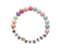 Fuqimanman2020 Big Sister Bracelet Colorful Little Sister Bracelet Letter Beads Bracelet for Sister Jewelry Gift, 5 centimeters, Acrylic, no gemstone