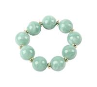 Fuqimanman2020 Boho Resin Round Bead Stretch Bracelet Gold Spacer Chunky Beaded Bracelet Summer Vacation Jewelry for Women, 5 UK, Resin, no gemstone