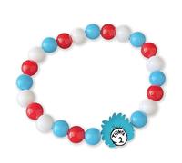 Fuqimanman2020 Funny Back to School Bracelet Handmade Dr. Seuss Day Red Hat Fish Bead Bracelet Back to School Graduation Teacher Appreciation Day Student Librarian Gift, S, Zinc, no gemstone