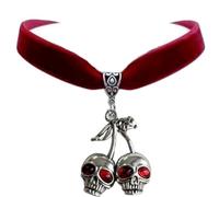 Fuqimanman2020 Gothic Velvet Red Black Love Heart Pendant Choker Necklace for Women Witch Bride Vampire Choker Necklace Party Costume Accessories, S, Zinc, No Gemstone