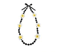 Fuqimanman2020 Graduation Imitation Kukui Nut Lei Necklace Class of 2026 Acrylic Hawaiian Necklace with Ribbon Bow High School College Party Jewelry-2