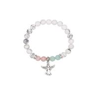 Fuqimanman2020 Guardian Angel Charm Bracelets for Women Crystal Beaded Stretch Bracelet Faith and Love Jewelry, Stone, no gemstone