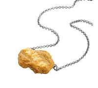 Fuqimanman2020 Imitation Food Fried Chicken Leg Chicken Nugget Pendant Necklace Creative Party Jewelry for Women Men, Zinc, No Gemstone