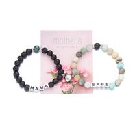 Fuqimanman2020 Mother Daughter Matching Bead Bracelets Set Nature Stone Mama Bracelets for Mother's Day Gifts, 5 UK, Stone, no gemstone