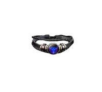Fuqimanman2020 Zodiac Signs Spirit Bracelet Adjustable 12 Constellation Bracelet Multilayer Black Leather Wrap Bracelets Christmas Birthday Jewelry Gifts for Women Men, S, Zinc, no gemstone