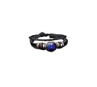 Fuqimanman2020 Zodiac Signs Spirit Bracelet Adjustable 12 Constellation Bracelet Multilayer Black Leather Wrap Bracelets Christmas Birthday Jewelry Gifts for Women Men, S, Zinc, no gemstone