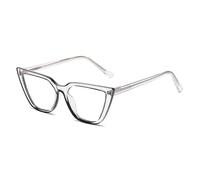 FUQINQINGOZ Anti Blue Light Reading Glasses Clear Vision Computer Readers Cat-Eye Presbyopic Glasses TR Frame Flat Light Mirror(Black,+250)