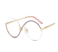 FUQINQINGOZ Anti Blue Light Reading Glasses New Anti Eye Strain Computer Readers Round Flat Light Mirror Presbyopic Glasses (Color : Purple, Size : +0.00)