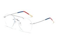 FUQINQINGOZ Anti Eyestrain Reading Glasses Large Aviator Computer Readers Blue Light Blocking Flat Light Mirror Presbyopic Glasses (Color : C3, Size : +200)