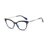 FUQINQINGOZ Anti UV Reading Glasses Anti Glare Anti Eyestrain Computer Readers Blue Light Blocking Cat-Eye Flat Light Mirror(Ater blue,3.00)