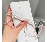 FUQINQINGOZ Blue Light Blocking Computer Readers Square Anti Eyestrain Reading Glasses Oversized Flat Light Mirror Eyeglasses (Color : Pruple, Size : +200)
