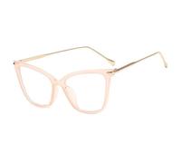 FUQINQINGOZ Blue Light Blocking Eyeglasses Big Frame Computer Readers Cat-Eye Reading Glasses Anti Glare Flat Light Mirror(Pink,+250)